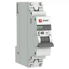 Выключатель автоматический ВА47-63 40А 1п однополюсный C 4,5кА тип AC (перемен.) mcb4763-1-40C-pro EKF
