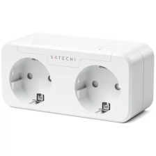 Умная розетка Satechi Homekit Dual Smart Outlet. Цвет белый.