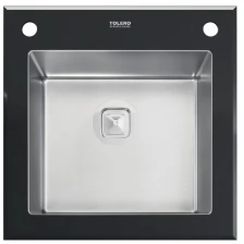 Мойка кухонная сталь/стекло 50x50 TOLERO Ceramic Glass TG-500W белая