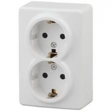 Розетка Эра Эксперт 2х2P+E Schuko 16A-250В IP20 White 11-2205-01 / Б0020691